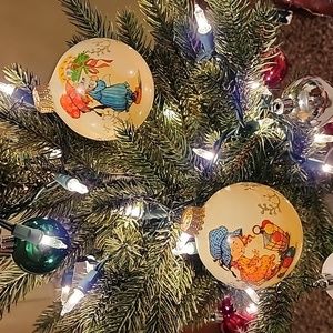 Vintage West Germany Christmas Bonnet Ornaments, Set of 2